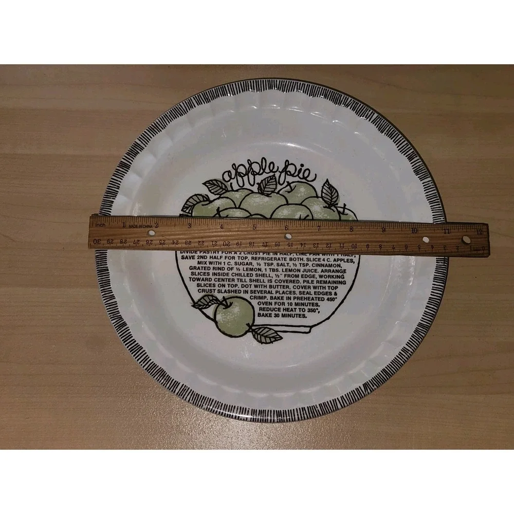 Vintage Royal China by Jeannette Apple Pie Recipe Pie Plate 10